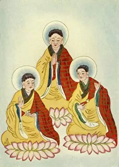 Qing Dynasty Collection: The Buddhist Triad, 1922. Creator: Unknown
