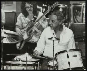 Dave Prints: Buddy Rich and Dave Carpenter playing at the Royal Festival Hall, London, June 1985