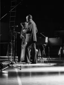 Buddy Tate Gallery: Buddy Tate and Woody Herman, Capital Jazz, Royal Festival Hall, London, July 1985