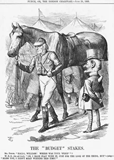 Mr Punch Gallery: The Budget Stakes, 1885. Artist: Joseph Swain