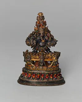 Buddhist Prints: Buffalo-Headed Vajrabhairava, a Wrathful form of Bodhisattva Manjushri, 15th century
