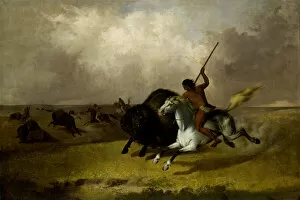 Buffalo Hunt on the Southwestern Prairies, 1845. Creator: John Mix Stanley