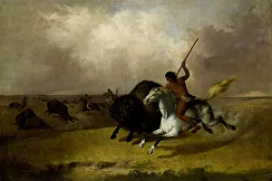 Buffalo Hunt on the Southwestern Prairies, 1845. Creator: John Mix Stanley Buffalo Hunt on the Southwestern Prairies, 1845. Creator: John Mix Stanley