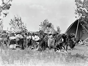 Great Plains Prints: Buffalo Society, animal dance-Cheyenne, c1927. Creator: Edward Sheriff Curtis