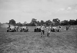 Bugatti Type 44 Gallery: Bugatti Type 43 and 44 and a Bentley taking part in the Bugatti Owners Club gymkhana, 5 July 1931
