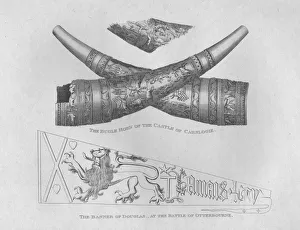 Bugle Prints: The Bugle Horn of the Castle of Carslogie & The Banner of Douglas at the Battle of Otterbourne