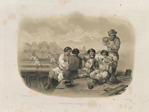 Builders Collection: Builders on a boat (From: The Construction of the Saint Isaacs Cathedral), 1845