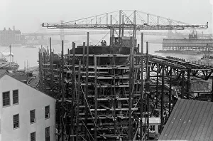 Scaffolding Prints: Building battleship - NEW YORK, between c1910 and c1915. Creator: Bain News Service