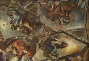 Construction Prints: Building on the Clyde: Burners, 1940. Artist: Stanley Spencer