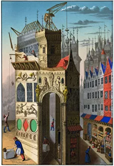 Images Dated 6th November 2007: Building construction, France, 15th century (1849).Artist: Franz Kellerhoven