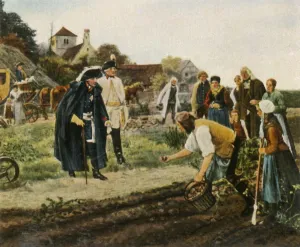 Visiting Prints: Building the country after the Seven Years War: the King Overall, (1936). Creator: Unknown