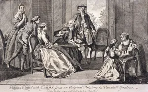Building houses with cards, c1745. Artist: Benjamin Cole