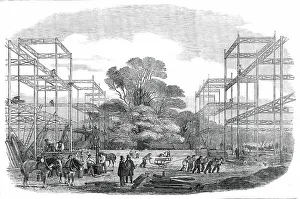 The Building in Hyde Park for the Great Exhibition of 1851 - the Transept - (Looking North), 1850. Creator: Unknown