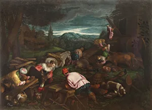Bassano Prints: The building of the Noah's Ark