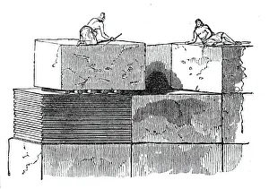 Builder Gallery: Building the Pyramids, 1844. Creator: Unknown