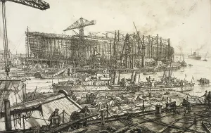 Scaffolding Prints: The building of the Queen Elizabeth