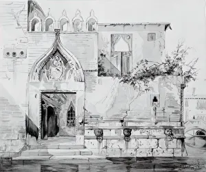 Watercolor On Paper Prints: Building in Venice, 1878. Creator: Louis Michel Eilshemius