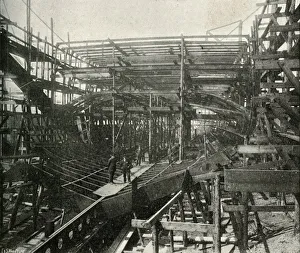 Shipbuilding Prints: The Building of a War-Ship: A First-Class Cruiser in Progress at the Thames Ironworks
