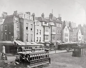 Horse Tram Prints: Buildings in Butcher Row, Aldgate High Street, City of London, c1875