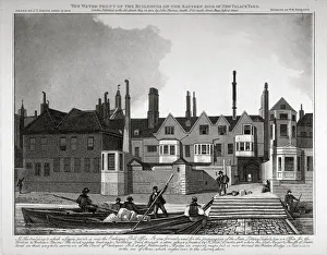 John Thomas Prints: Buildings on the eastern side of New Palace Yard, Palace of Westminster, London, 1808