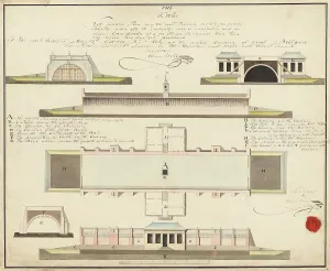 Plan Prints: Buildings and plant for producing saltpetre, 1806. Creator: Adam Kroll