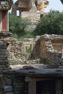 Buildings in the southern part of the Minoan Royal Palace at Knossos, 21st century BC Buildings in the southern part of the Minoan Royal Palace at Knossos, 21st century BC