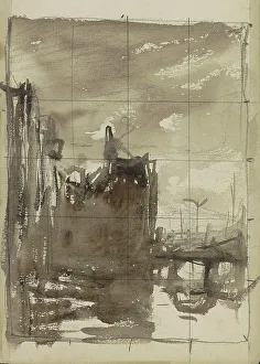 Israels Josef Prints: Buildings on a waterfront, 1834-1911. Creator: Jozef Israels