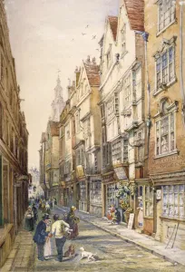 S Read Prints: Buildings in Wych Street, including the Rising Sun Tavern, Westminster, London, c1860