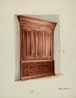 Drawers Gallery: Built-in Cabinet, 1937. Creator: Marius Hansen