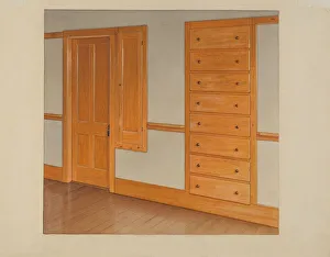Alfred H Prints: Built-in Drawers and Cupboards, c. 1938. Creator: Alfred H. Smith