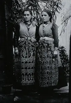 Balkan Prints: Two Bulgarian women wearing national dress, c1900. Creator: Unknown
