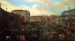 The Younger Ca 1600 After 1674 Prints: Bull Hunting in Campo San Polo (Caccia ai tori in Campo San Polo), ca 1640-1645