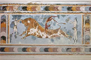 Action Collection: Bull-leaping fresco from Knossos