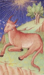 Rays Of Light Prints: A bull lying down, 1423. Creator: Unknown