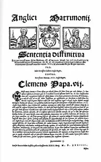 Divorce Collection: Bull of Pope Clement VII. Against Henry VIIIs Divorce, 1530, (1903)