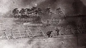 Barricade Collection: Bull Run. Matthews House, 1861-62. Creator: George N. Barnard