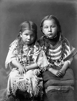 Blackfeet Prints: Bull Shoe's children, c1910. Creator: Edward Sheriff Curtis