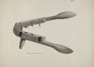 Bullet Mould Collection: Bullet Mold, c. 1937. Creator: Majel G. Claflin