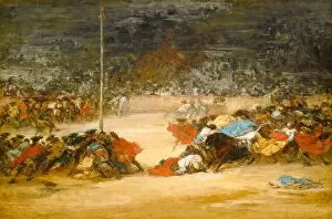 Bullfight Gallery: The Bullfight, c. 1890 / 1900. Creator: Eugenio Lucas Villamil