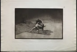 Bullfights: The Famous Martincho Places the Banderillas Playing the Bull with the Movement