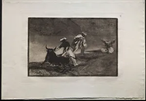 Bullfights: They Play Another with the Cape in an Enclosure, 1876. Creator: Francisco de Goya