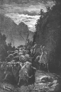 Bulls for the Fight;An Autumn Tour in Andalusia, 1875. Creator: Gustave Doré