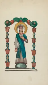 E Boyd Collection: Bulto-Figure of Saint, 1935 / 1942. Creator: E. Boyd
