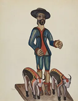 E Boyd Collection: Bulto of San Ysidro, c. 1936. Creator: E. Boyd