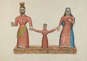 Iconography Prints: Bulto (The Holy Family), 1939. Creator: Eldora P. Lorenzini