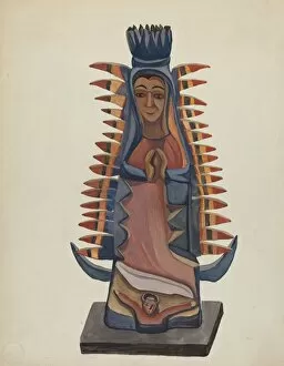 E Boyd Collection: Bulto of the Virgin of Guadalupe, c. 1936. Creator: E. Boyd