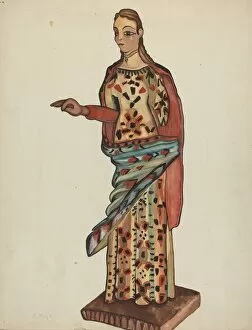 Bulto (Wooden Figure of Saint), 1935/1942. Creator: E. Boyd