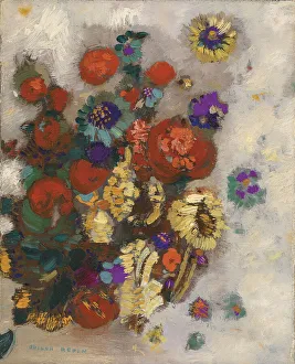 Bunch Of Flowers Prints: Bunch of Flowers. Creator: Redon, Odilon (1840-1916)