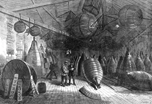 Jackson M Prints: The Buoy Store, Trinity Wharf, Blackwall, 1868. Creator: Mason Jackson