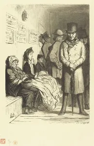 Un Bureau d'attente d'omnibus, 1862. Creator: Charles Maurand